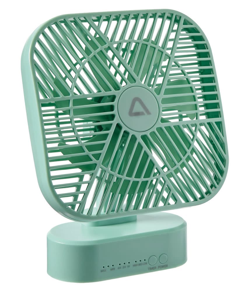 Ambiano Rechargeable Fan, 5 in, Green