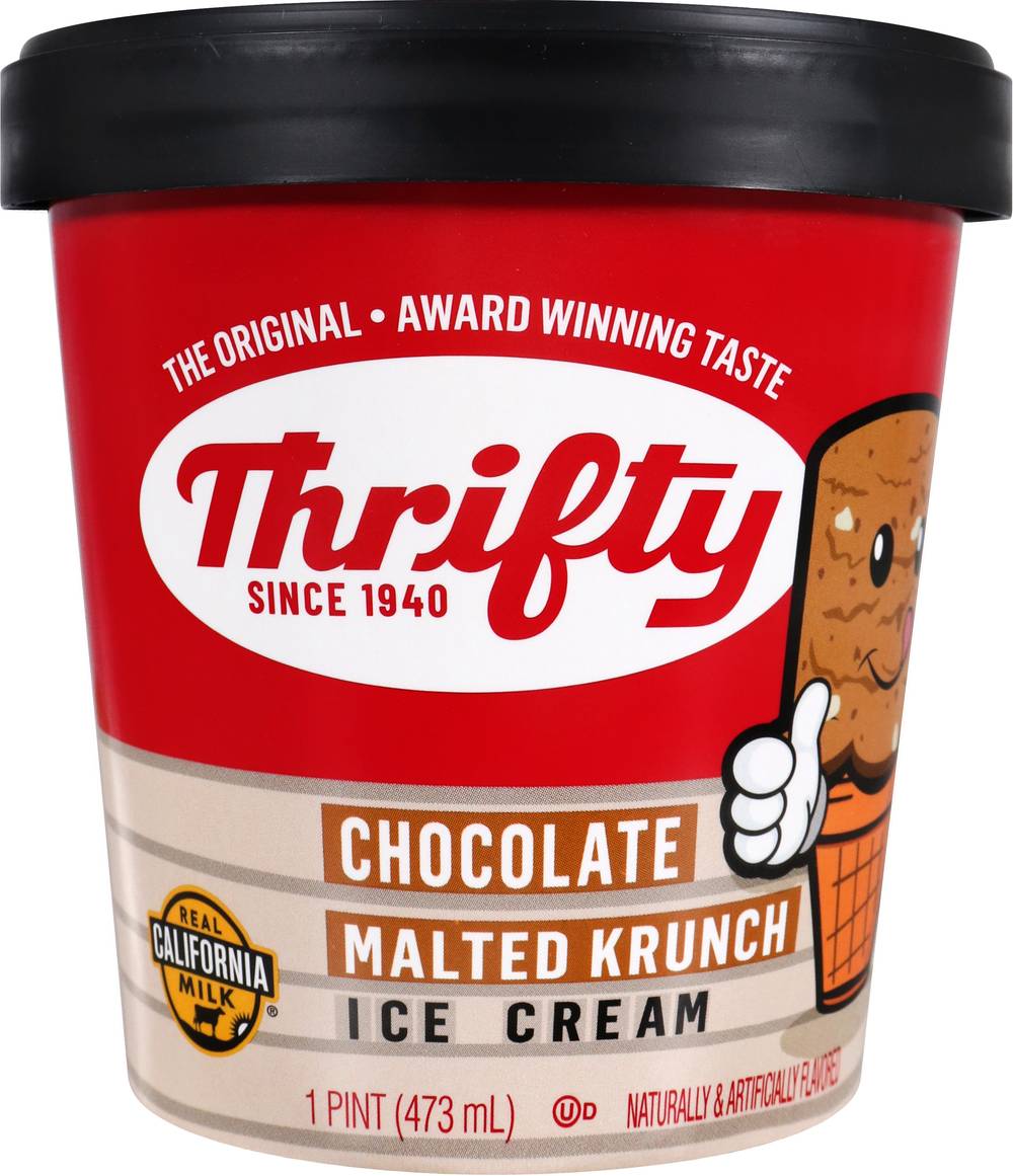 Thrifty Ice Cream, Chocolate Malted Krucnh (473 ml)