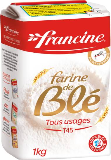 Farine de blé tous usages  T45 FRANCINE - le paquet de 1 kg