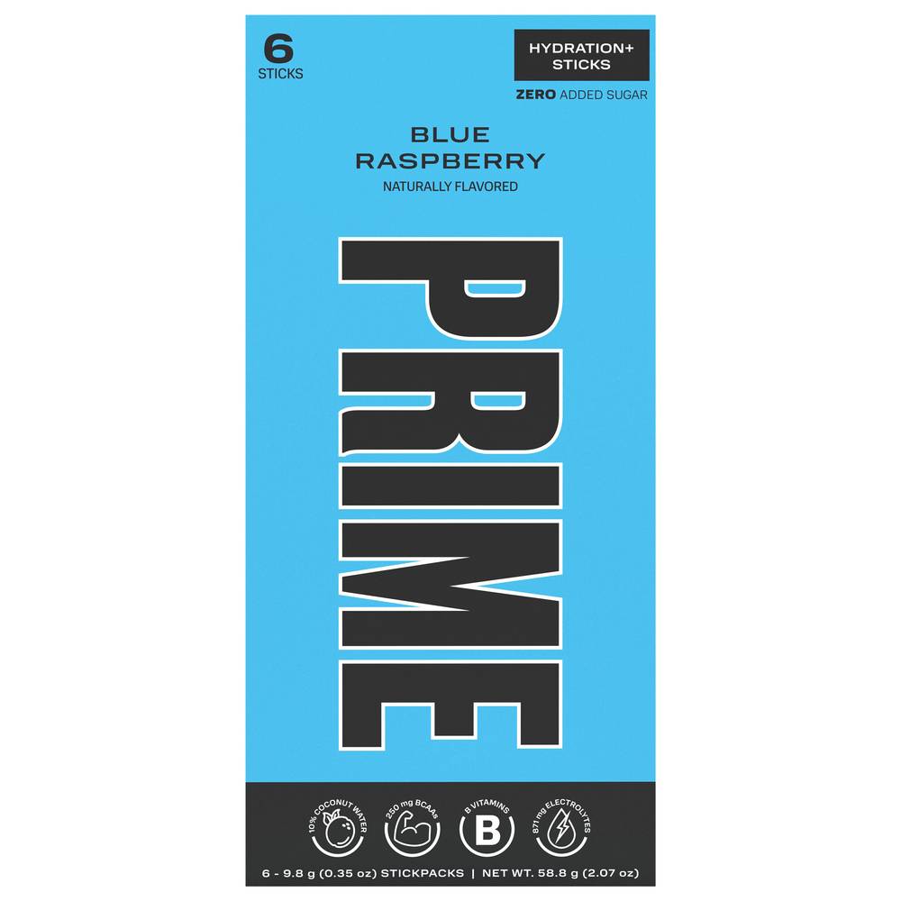 Prime Hydration Sticks (6 pack, 0.34 oz) (blue raspberry)