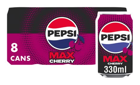 Pepsi Cherry, Max No Sugar Cola Soda (8 x 330ml)