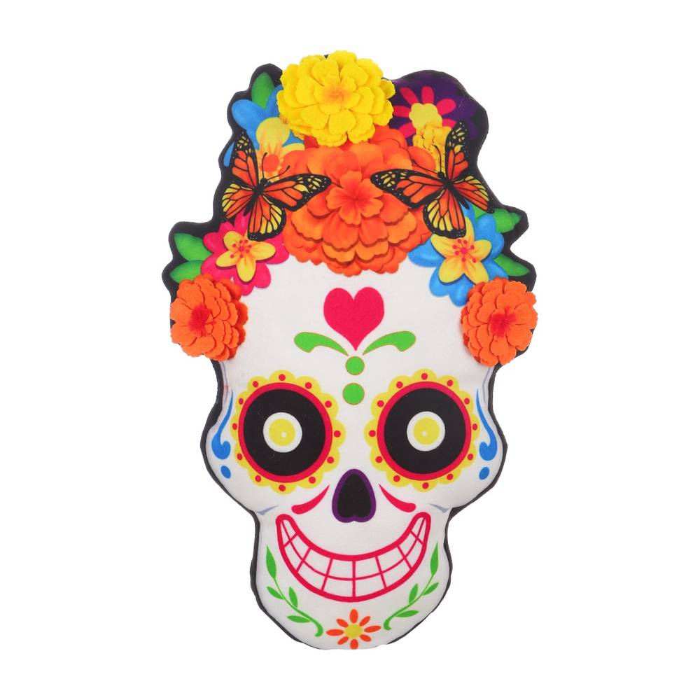 Holiday Living 13-in Day of the Dead Female Skull Pillow Decor | LW62-OXFG002B