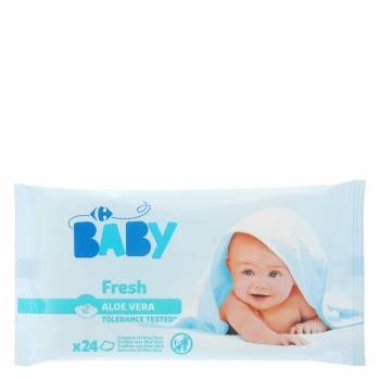 Toallitas Babé Carrefour Clean & Fresh x24 Uds