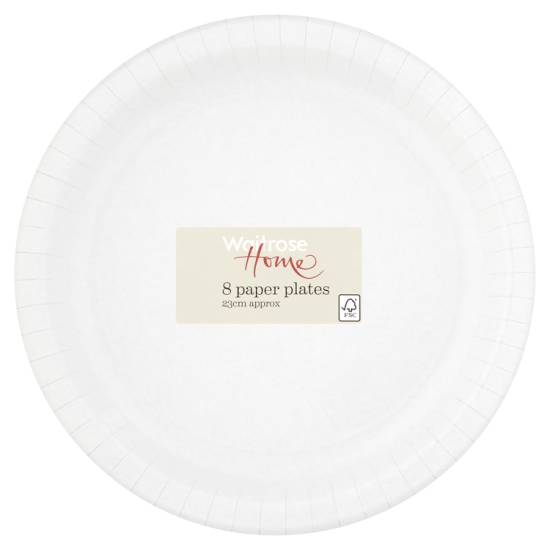 Waitrose White Paper Plates (8ct)