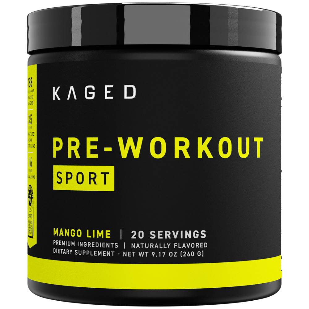 Kaged Sport Powder Supplement, Mango Lime (9.38 oz)