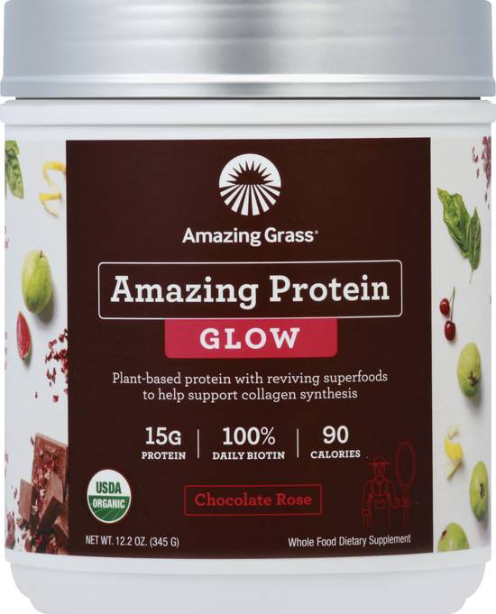 Amazing Grass Amazing Protein Glow Chocolate Rose Supplement (12.2 oz)