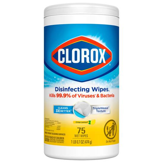 Clorox Crisp Lemon Disinfecting Wipes (75 ct)