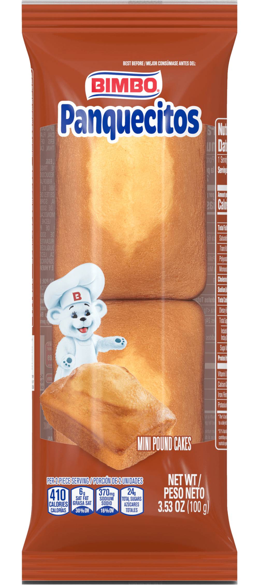 Bimbo Panquecitos Mini Pound Cake (3.53 oz, 2 ct)