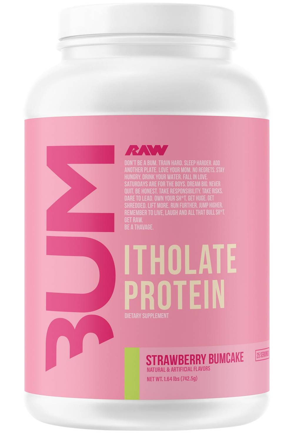 RAW Cbum Series Itholate Protein Powder, Strawberry Bumcake (1.64 lbs)