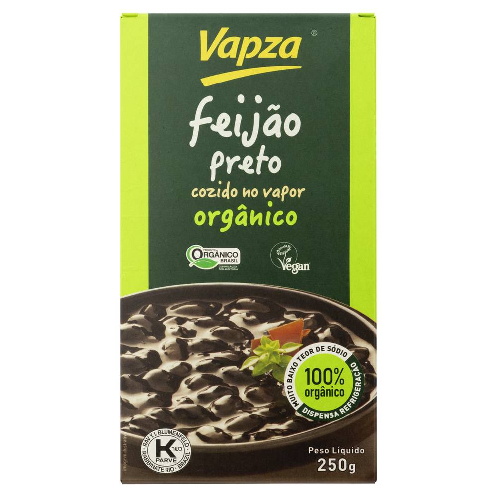 Vapza · Feijão preto cozido no vapor orgânico (250 g)