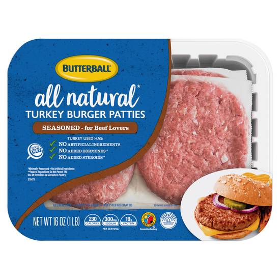 Butterball 91% Lean Seasoned Turkey Burgers (16 oz)