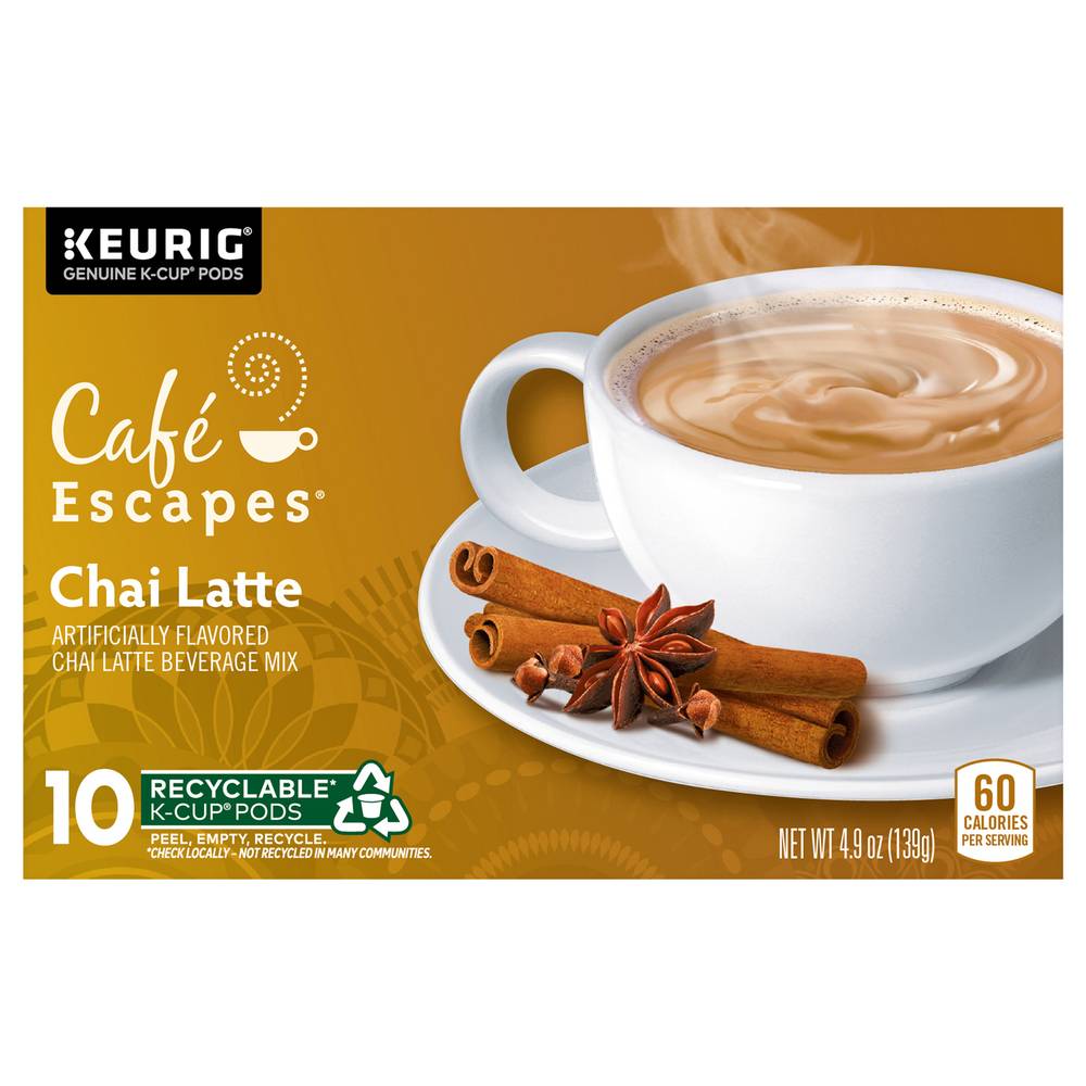 Café Escapes Chai Latte Keurig Single-Serve K-Cup Pods (4.9 oz, 10 ct)