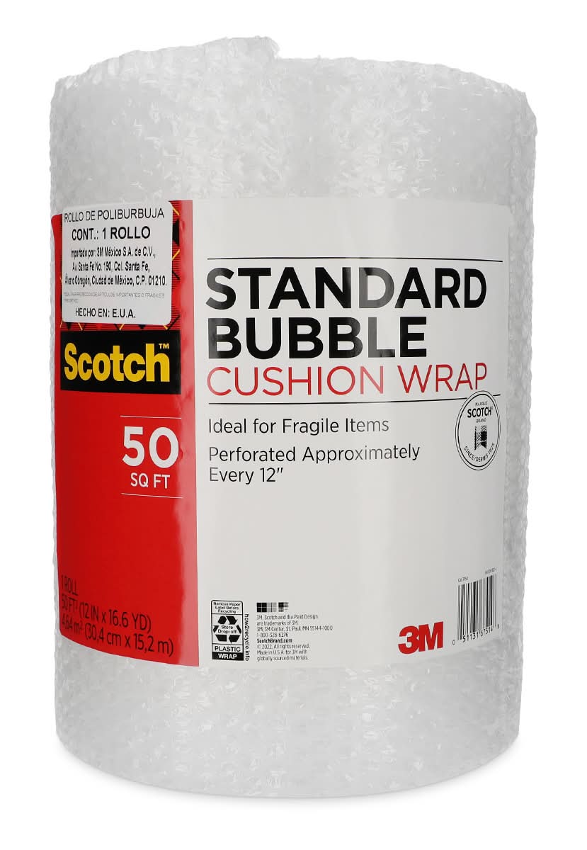 Scotch · Envoltura acolchada con burbuja estándar, 30.4 cmx15.2 m
