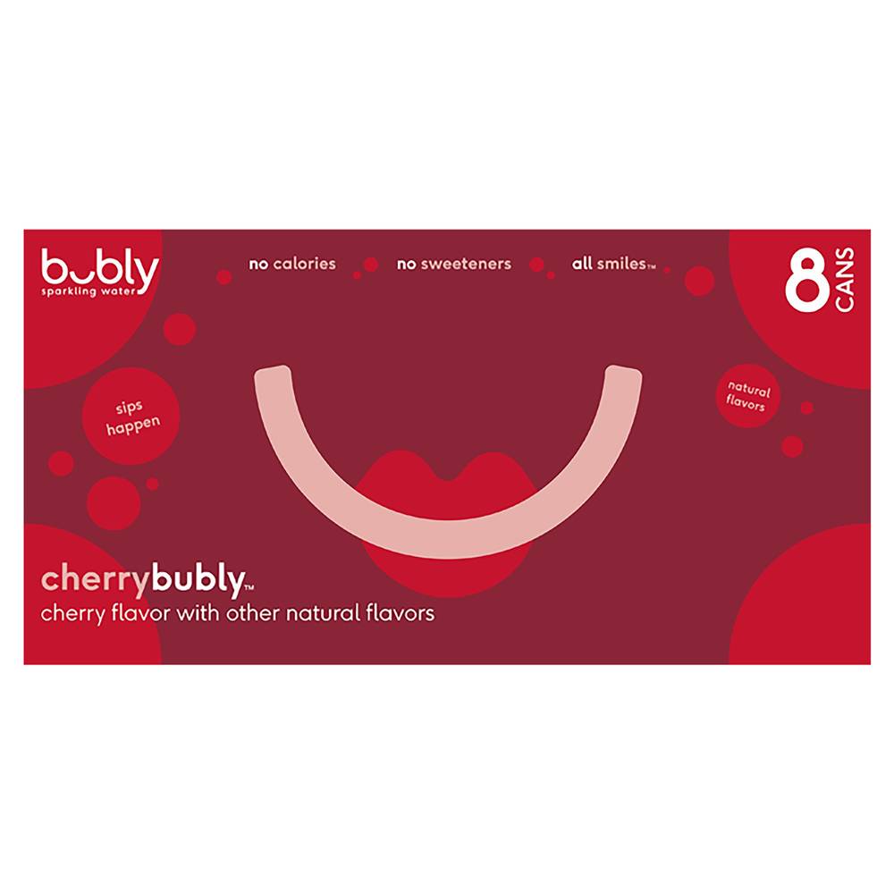 bubly Sparkling Water, Cherry (8 x 12 fl oz)