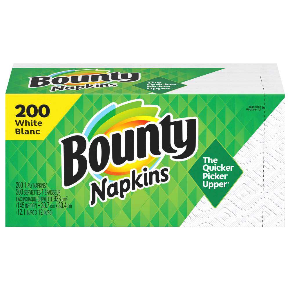 Bounty White and Print Paper Napkins (200 ct)