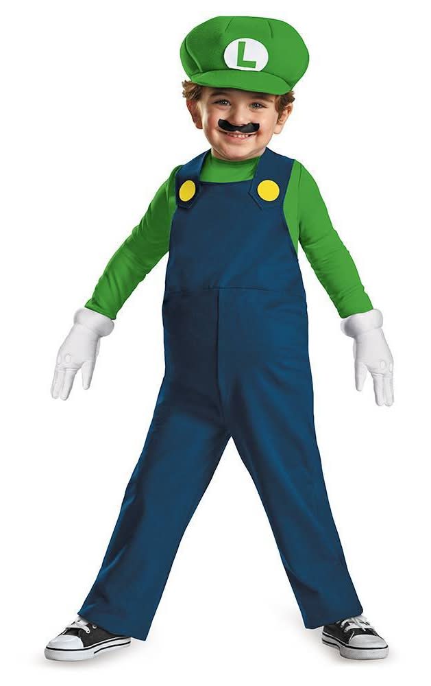 Super Mario Luigi Toddler Costume Jumpsuit, 2T