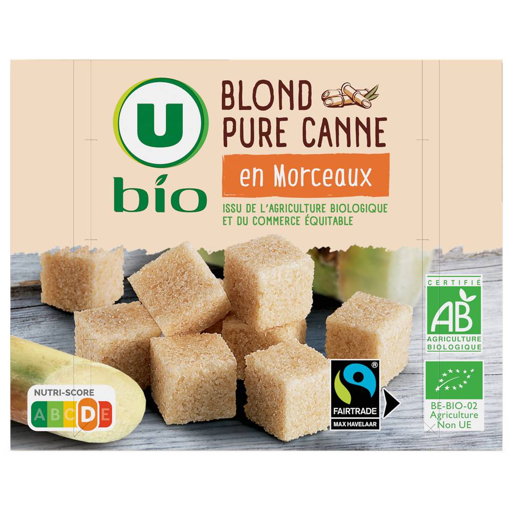 Les Produits U - Blond pre canne en morceau bio (500g)