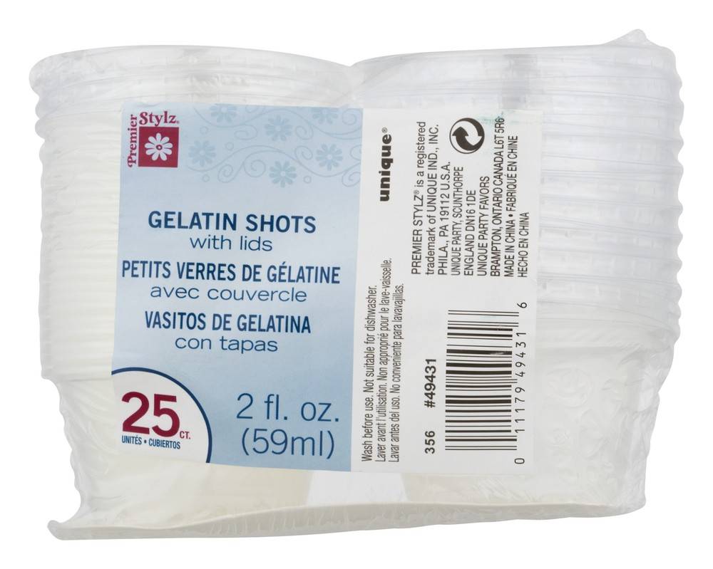 Unique Premier Stylz 2 fl oz Gelatin Shots With Lids (25 ct)