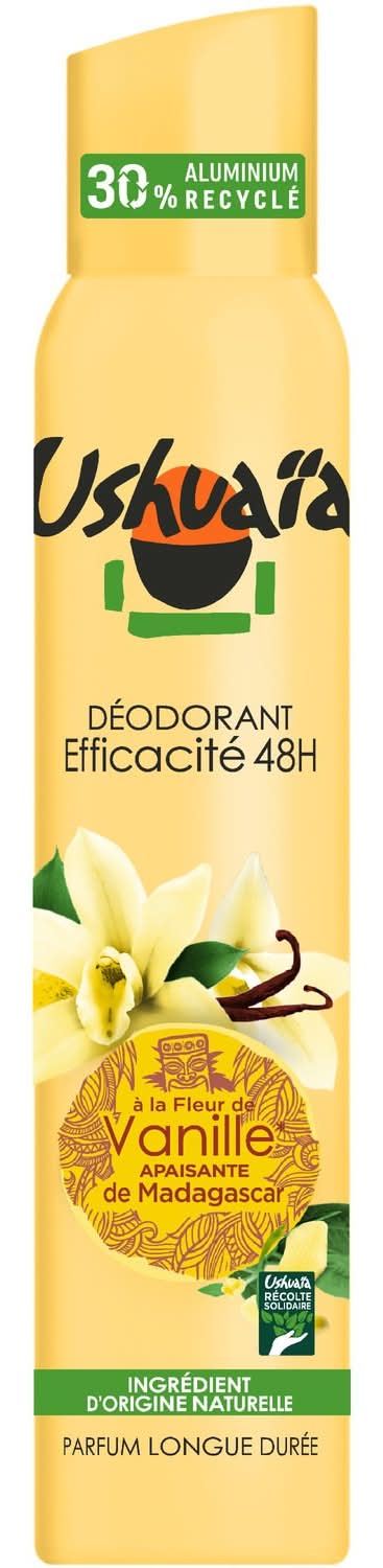 Ushuaïa - Déodorant efficacité 48h, fleur de vanille (200ml)
