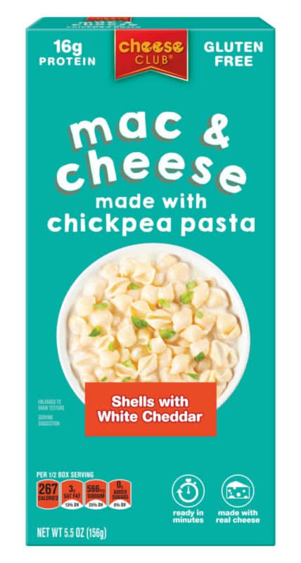 Cheese Club Mac & Cheese Chickpea Pasta Shells, White Cheddar (5.5 oz)