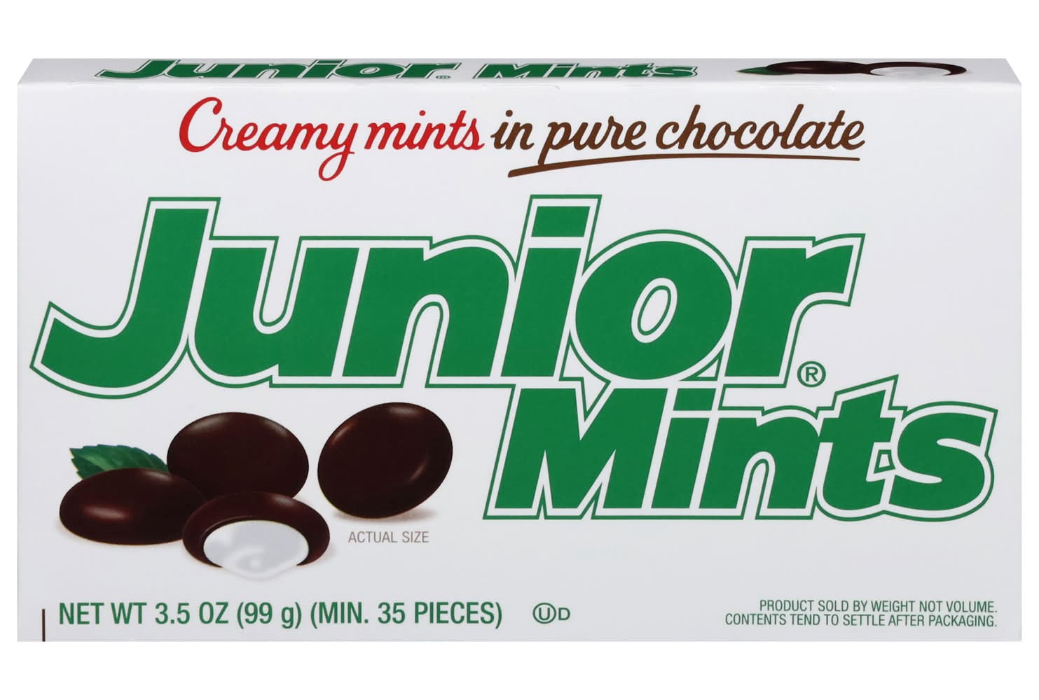 Junior Mints Creamy Mints in Pure Chocolate (3.5 oz, 35 ct)