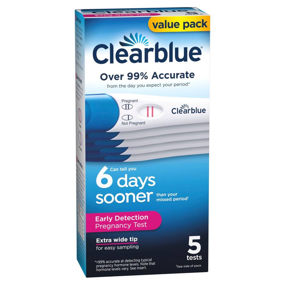 Clearblue 6 Days Sooner Early Detection Pregnancy Test. 5 Pk