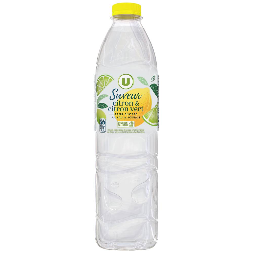 U - -Boisson à base d'eau de source arômatisée citron ( 1.5 L )