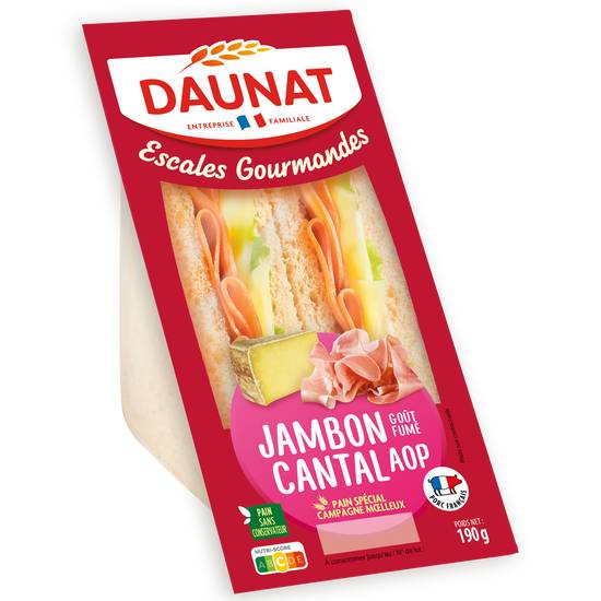 Daunat - Sandwich au pain de mie garni de jambon fumé