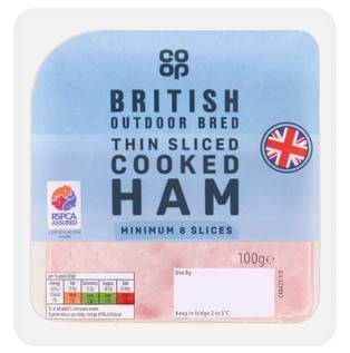 Co-op British Thin Sliced Cooked Ham 112G
