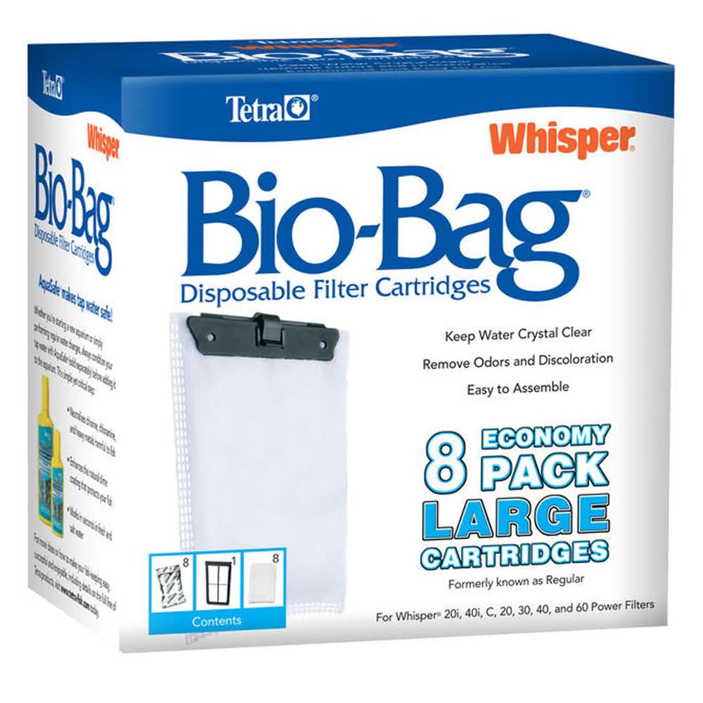 Tetra Whisper Assembled Bio-Bag Filter Large Cartridges, 8 pack