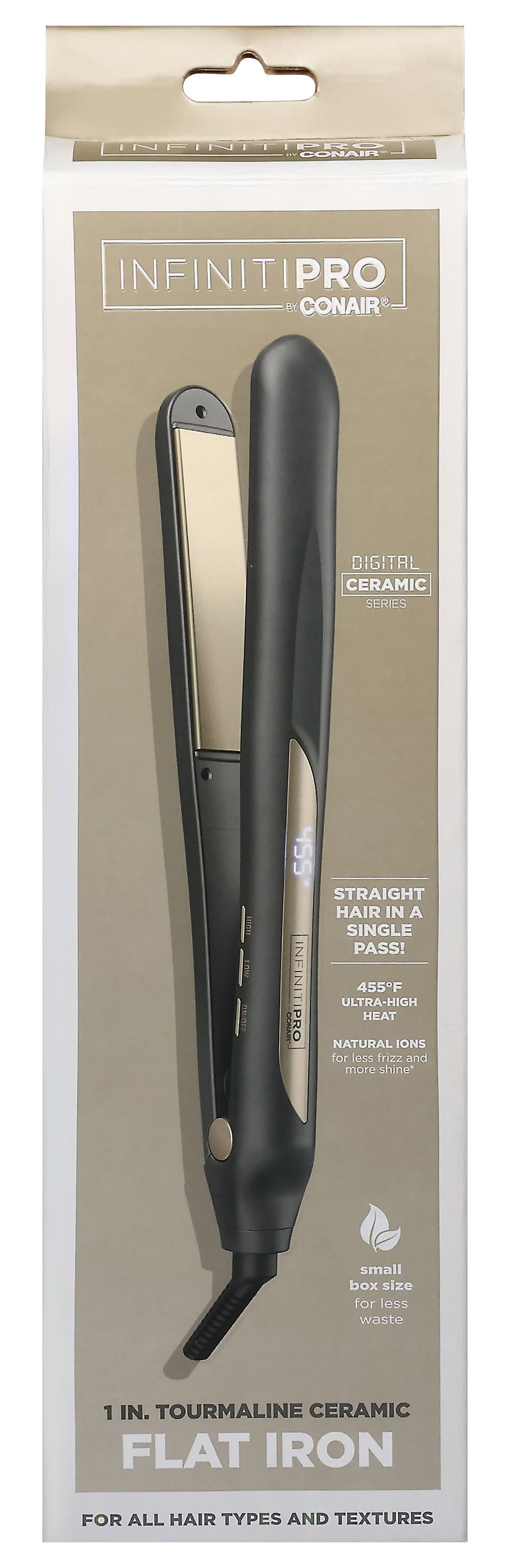 Conair Infinitipro Digital Tourmaline Ceramic Flat Iron, 1''