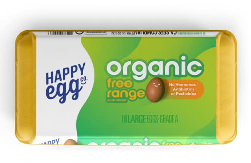 Happy Egg Organic Free Range Large Grade A Brown Eggs
