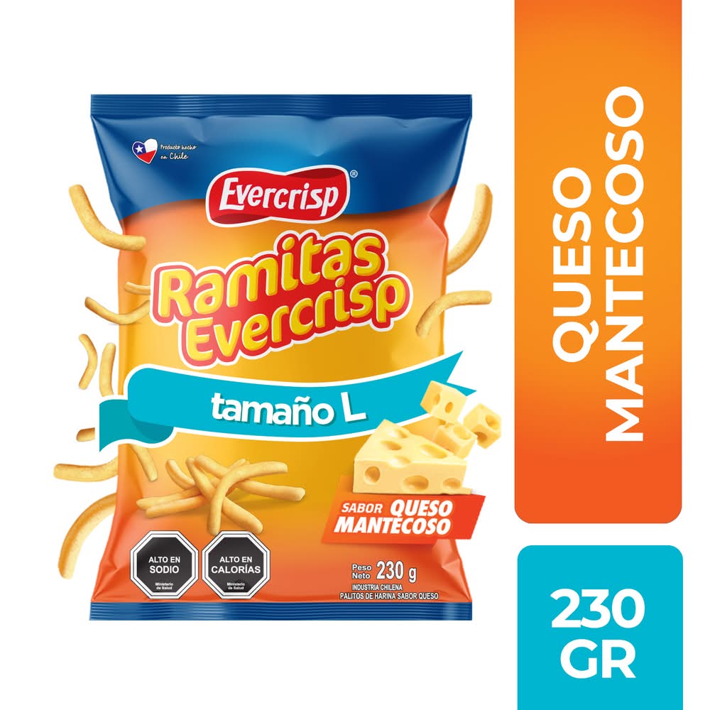 Evercrisp · Ramitas palitos de harina - Queso Mantecoso - L (230 g)