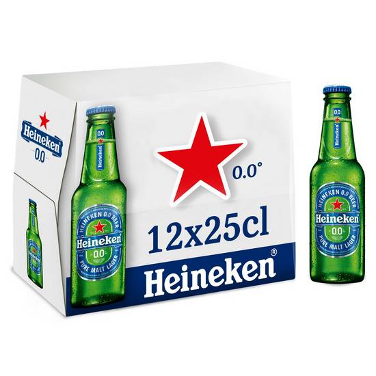 Heineken - Bière blonde sans alcool (12 pièces, 250 ml)