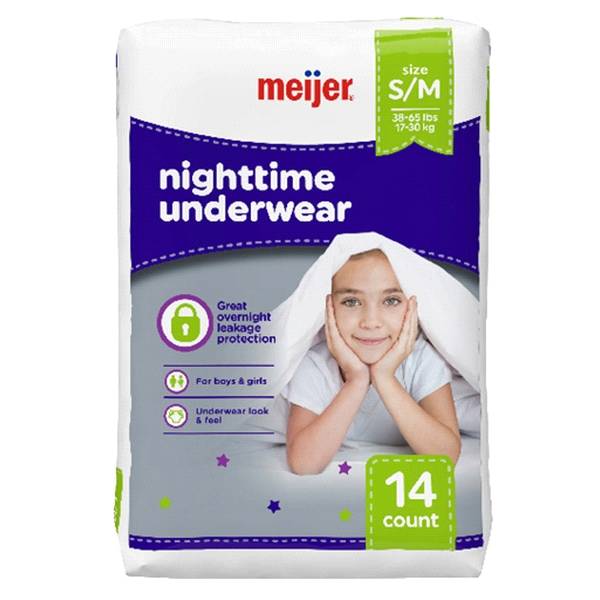 Meijer Nighttime Underwear S/M (14 ct)