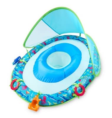 SwimWays Sun Canopy Spring Float With Hyper-Flate Valve, Splash N Play