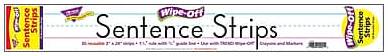 Wipe-Off Sentence Strips, 24 Sentence Strips, 3 Tall Strips, 30/Pack