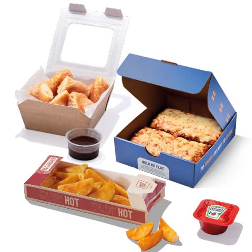 2 Slice Pizza Box, Wedges & Hot Sweet