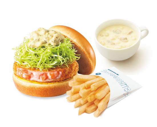 海老カツバーガー＋70円ドリンクセット