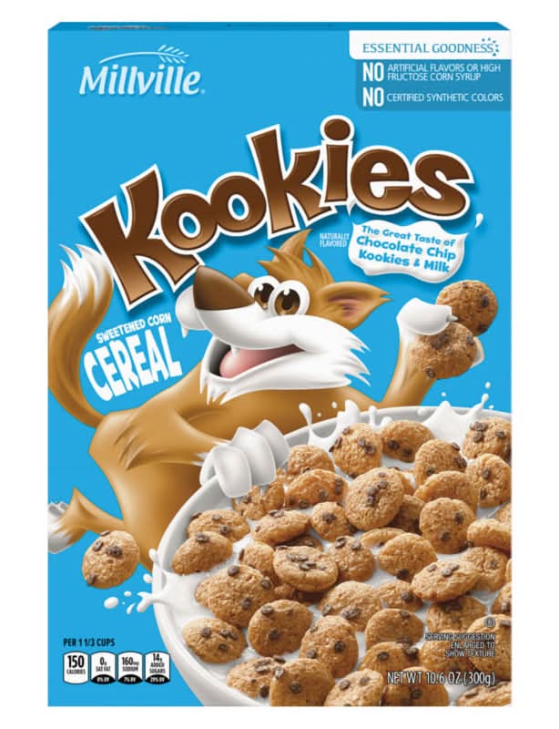Millville Sweetened Corn Cereal, Chocolate Chip Kookies & Milk (10.6 oz)