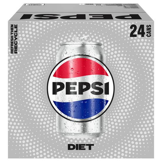 Pepsi Diet Cola Soda (24 pack, 12 fl oz)