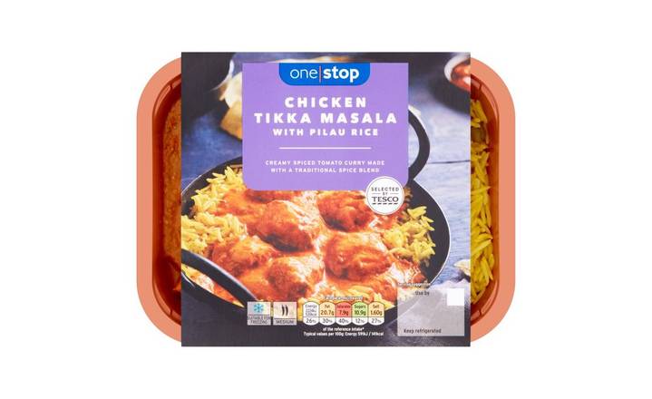One Stop Chicken Tikka Masala with Pilau Rice Ready Meal 400g (403048)