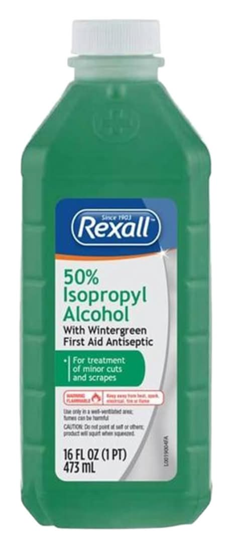 Rexall Wintergreen 50% Isopropyl Alcohol First Aid Antiseptic, 16 OZ (16 fl oz)