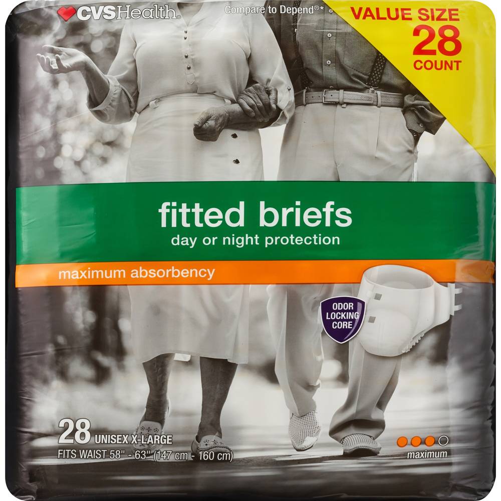 Cvs Health Fitted Briefs Maximum Absorbency