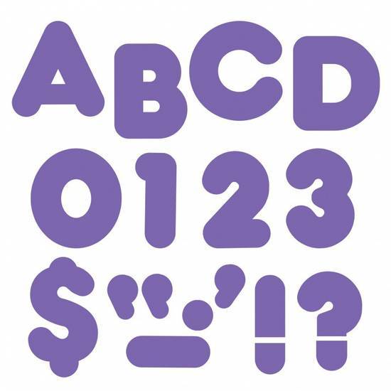 TREND enterprises 4'' Uppercase Casual Solids Ready Letters, Purple (1 set)