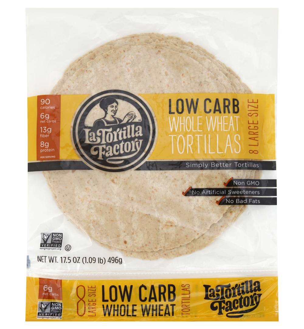 La Tortilla Factory Low Carb Whole Wheat, Large (17.5 oz, 8 ct)