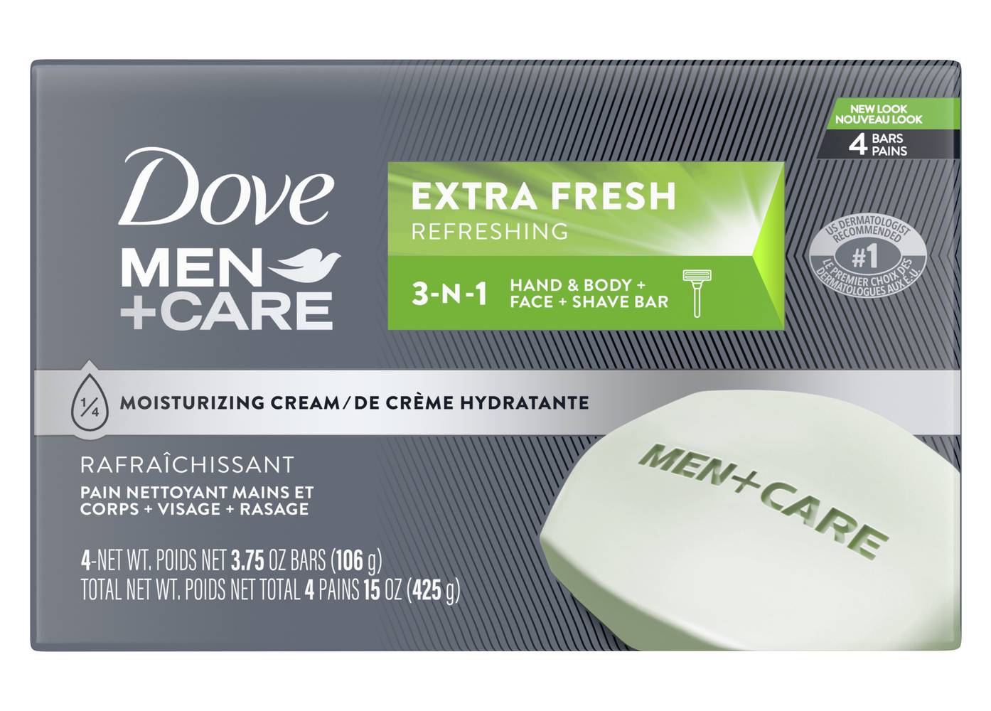 Dove Hand & Body + Face + Shave Bar (3.75 oz, 4 ct)