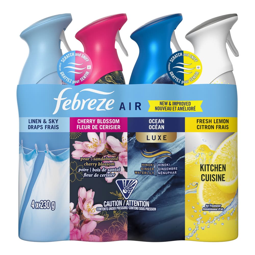 Febreze Air - Rafraichiseur D'Air, Assortiments, 4-Unités / Febreze Air Refresher, Variety Pack, 4-Count