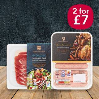 2 for £7 Sausage & Bacon Deal