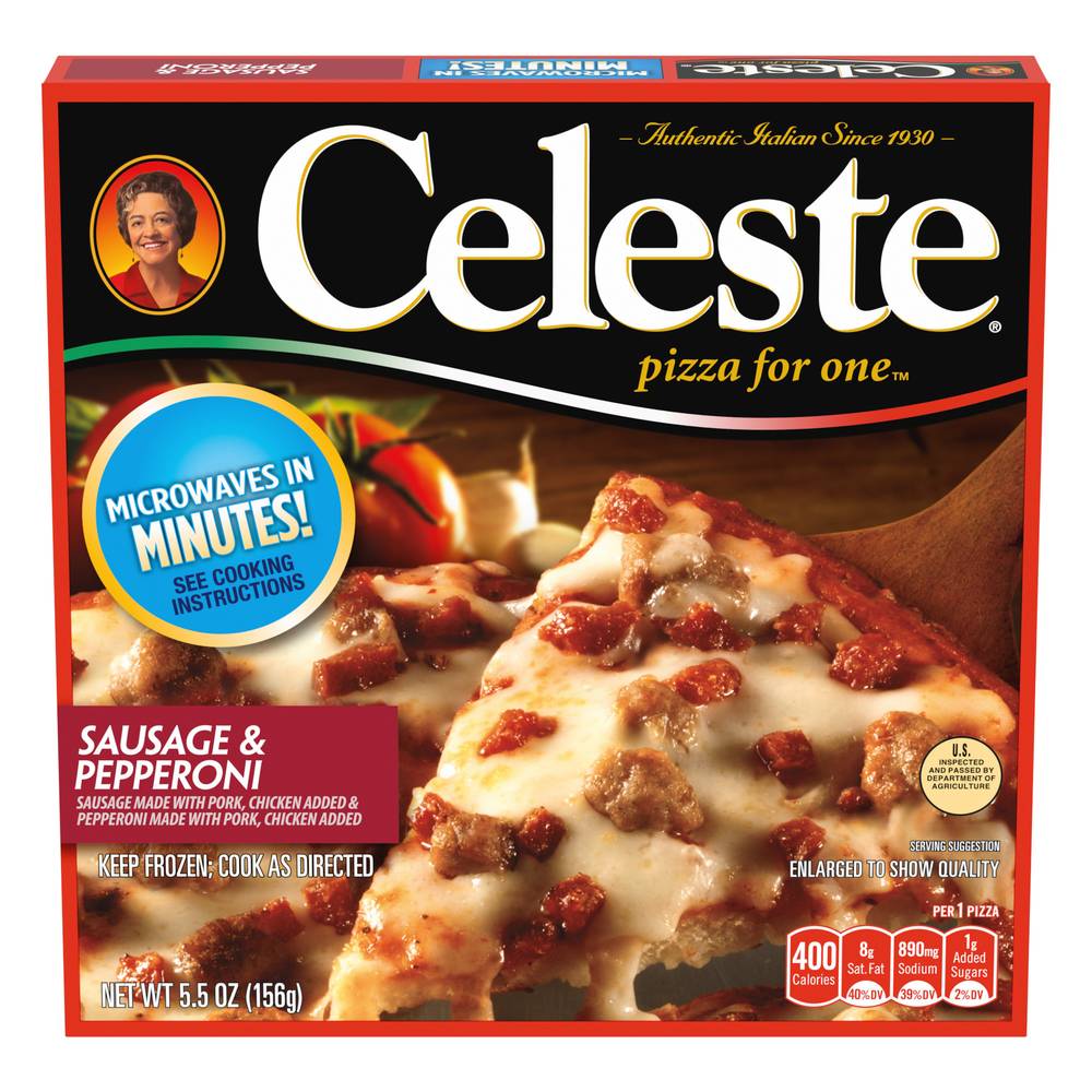Celeste Pizza For One Sausage & Pepperoni